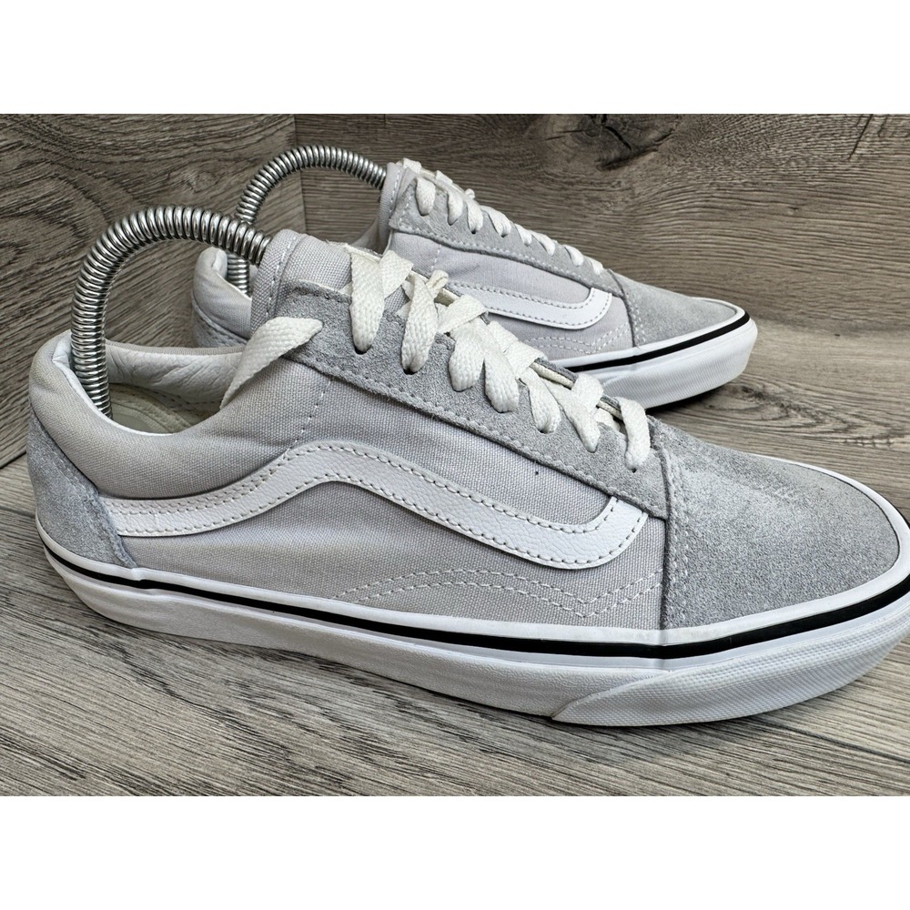 Vans Old Skool Low Top Skate Shoes Light Grey Suede Canvas Mens 7 Women 8.5